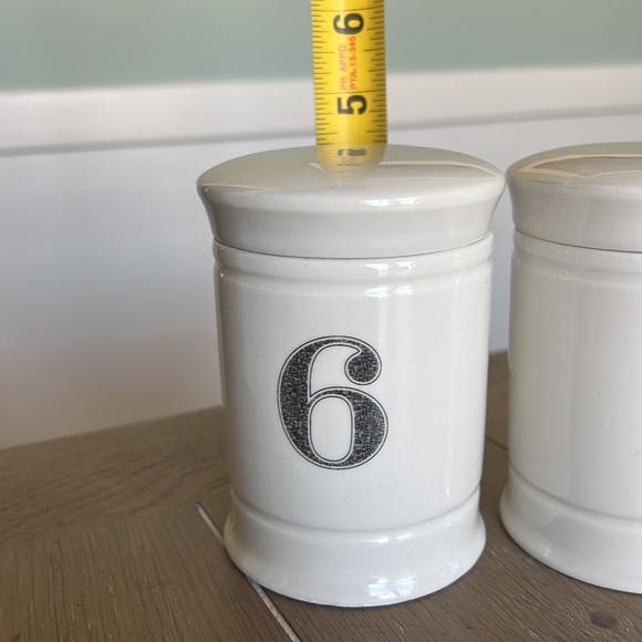 Creative Co-op numbered ivory stoneware apothecary jars farmhouse eclectic style - Picture 4 of 6
